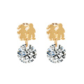 Jewelry  Zirconia Gold Plated  Drop Round Earrings